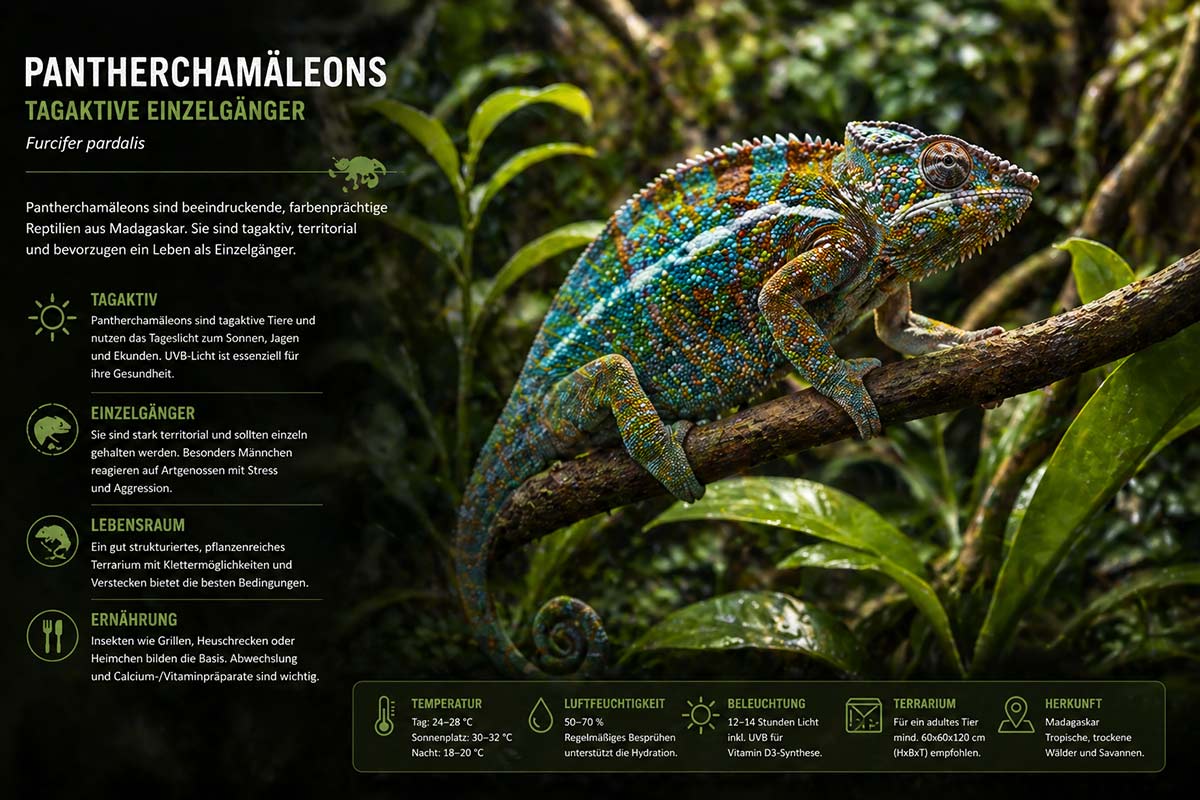 Verhalten von Pantherchamäleons