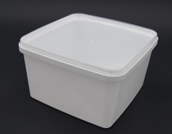 5er PACK - 3L Quadrat WEISS 19,5x19,5x11cm mit Deckel