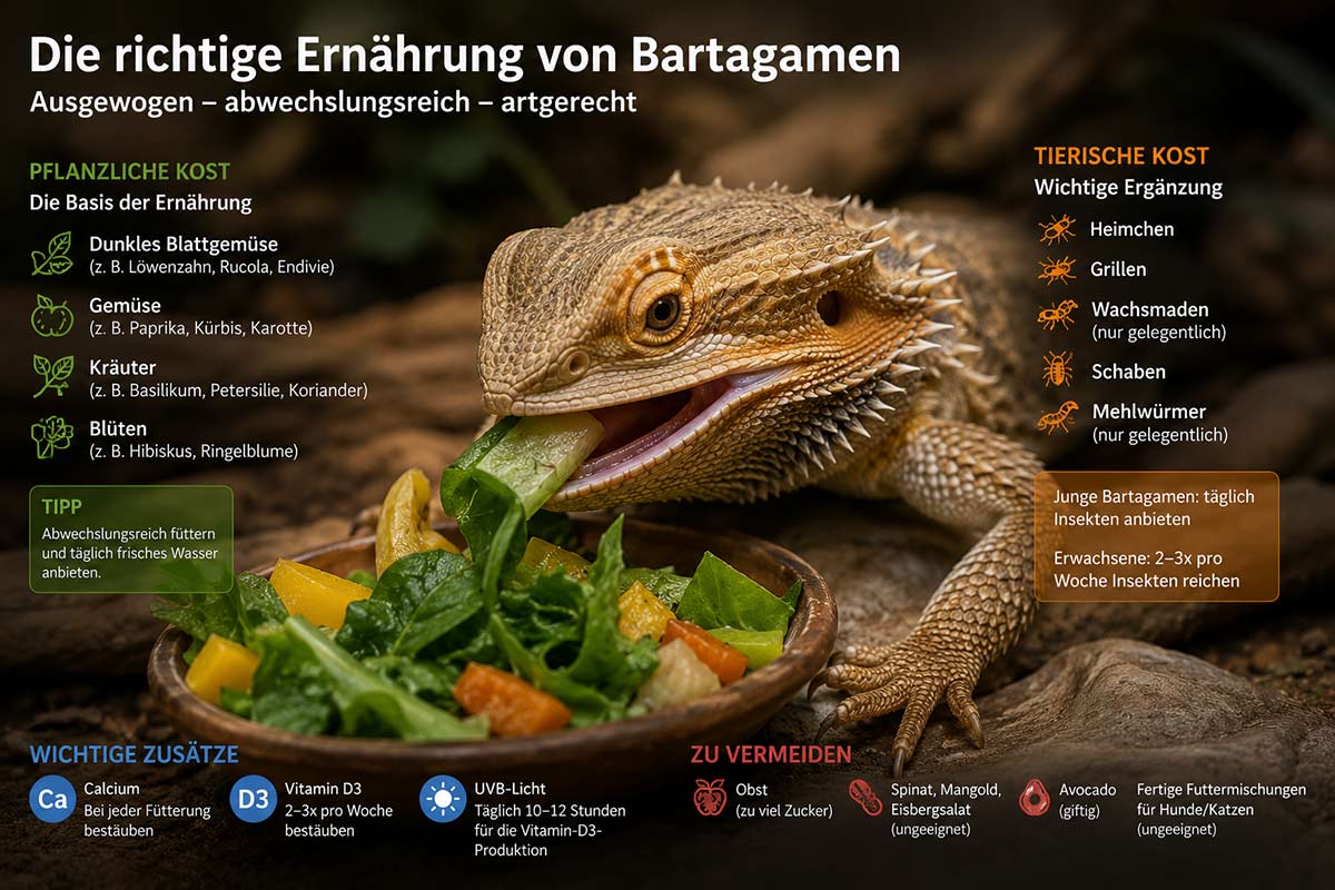 Richtige Ernährung von Bartagamen