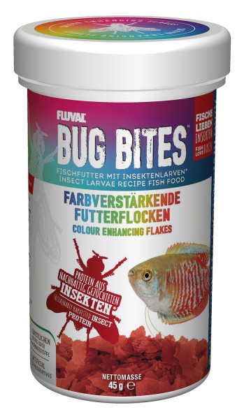 Fluval Bug Bites Colour Enhancake.Flakes 250ml