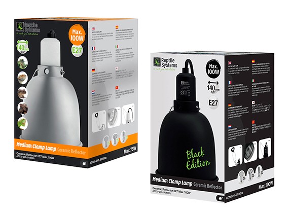 Reptile Systems Clamp Lamp Silver & Black Edition