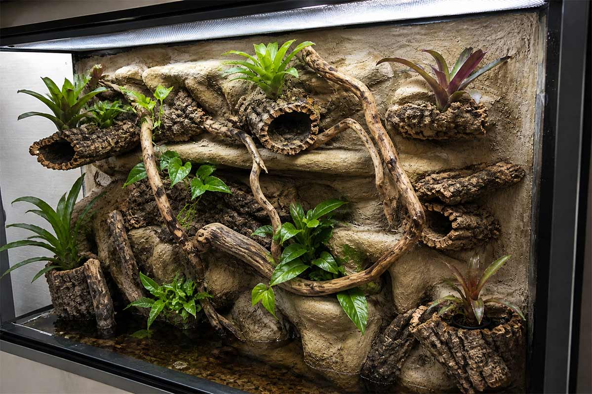Terrarien-Rückwand dekorieren Terrarien-Rückwand dekorieren